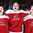 MONTREAL, CANADA - DECEMBER 27: Denmark's Tobias Ladehoff #21, Nicolaj Krag #19 and Jeppe Korsgaard #9 singing the Denmark national anthem following a 3-2 preliminary round win over Finland at the 2017 IIHF World Junior Championship. (Photo by Andre Ringuette/HHOF-IIHF Images)

